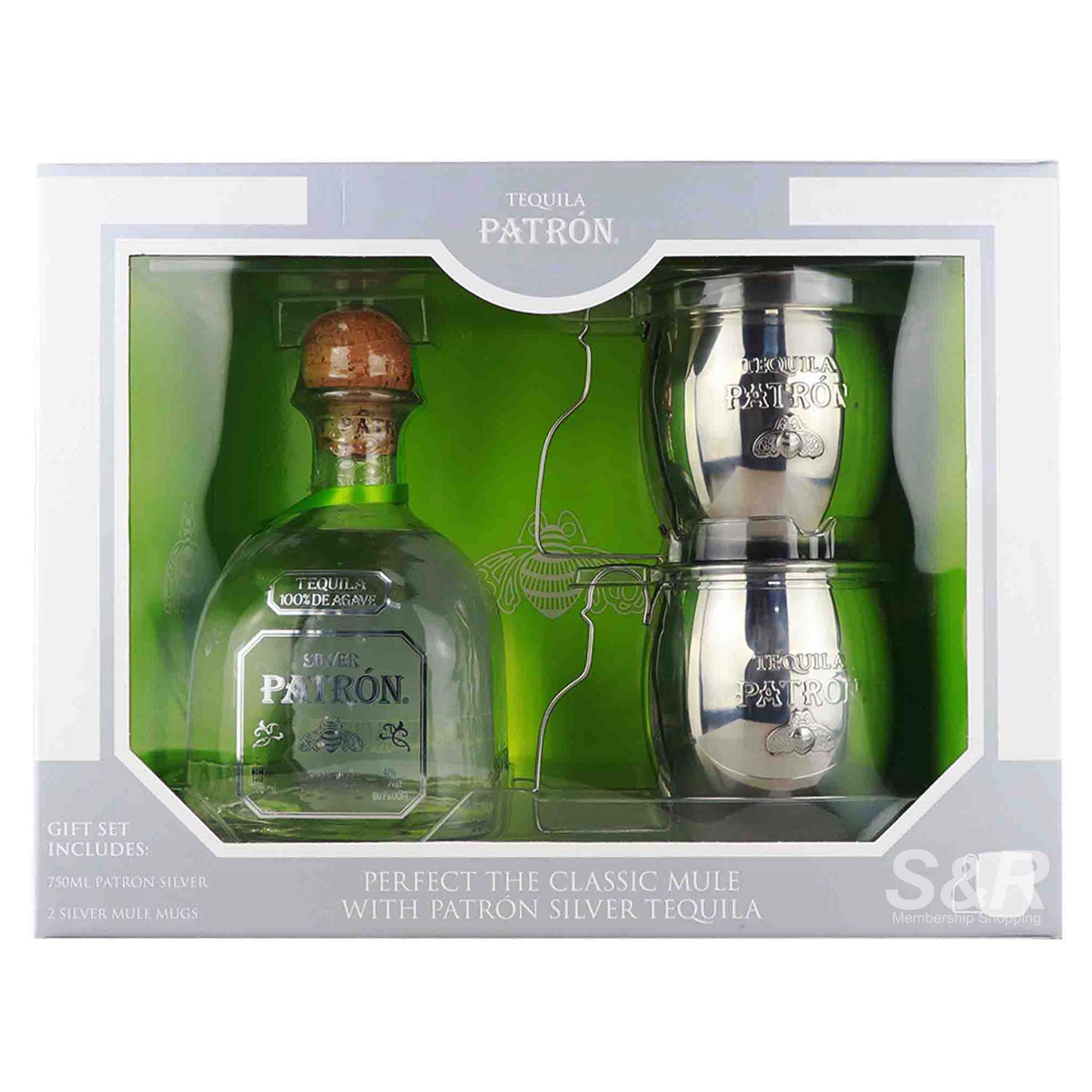 Patron Silver Tequila 750mL with mug set